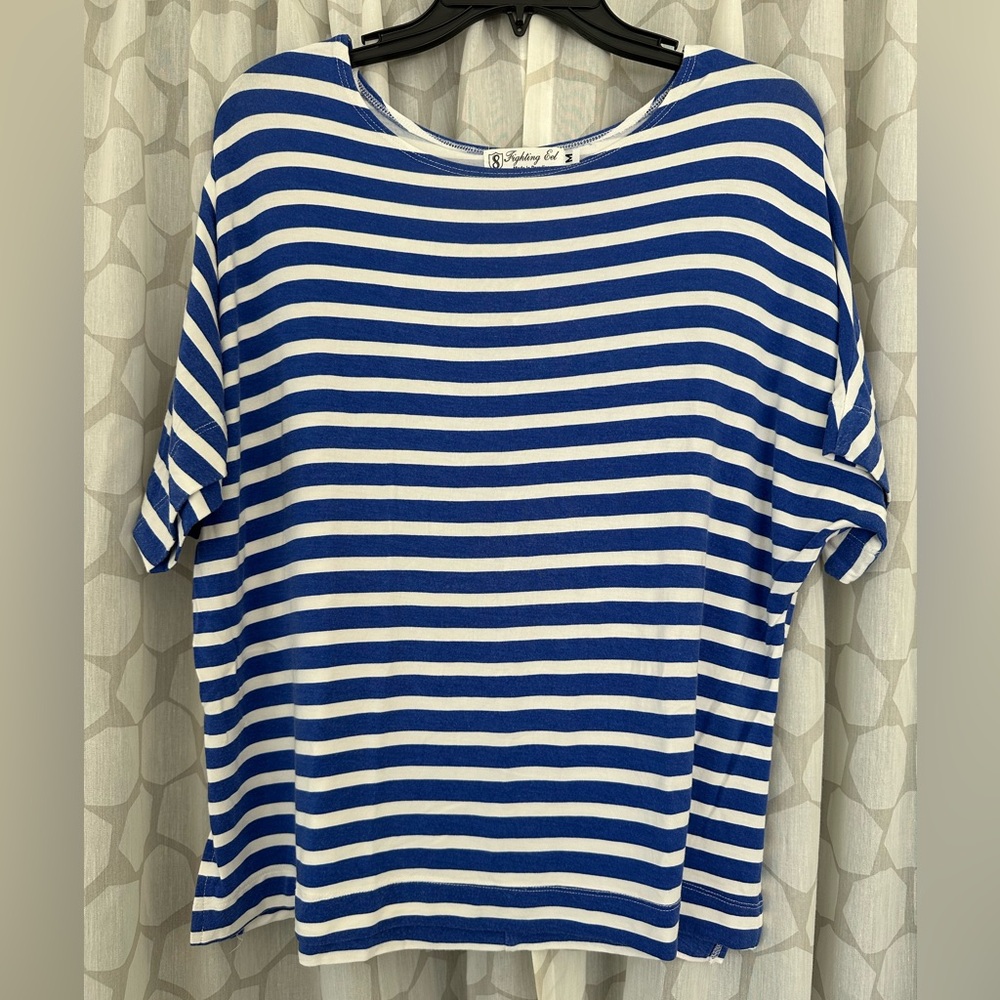 Fighting Eel Striped Blue and White Top